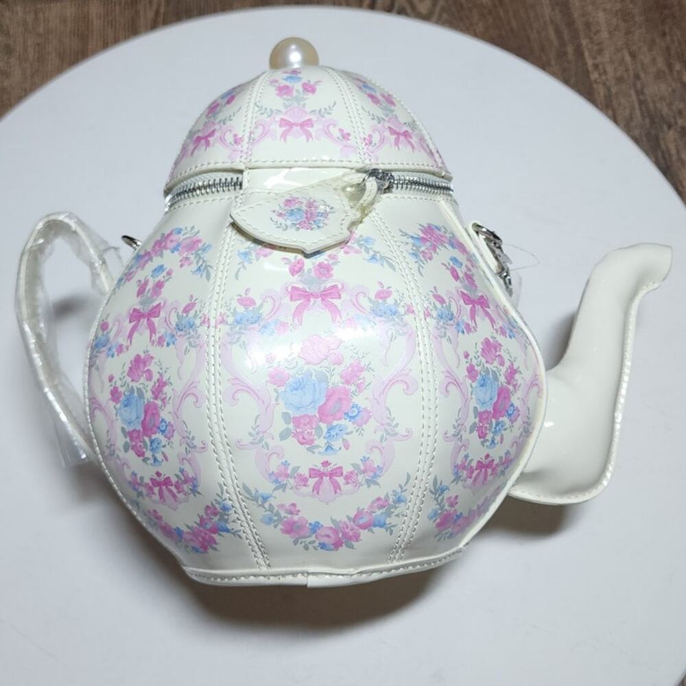 Dolls Kill Sugar Thrillz Tea Society Handbag Regency Teapot Bag Purse Kettle - Picture 4 of 10